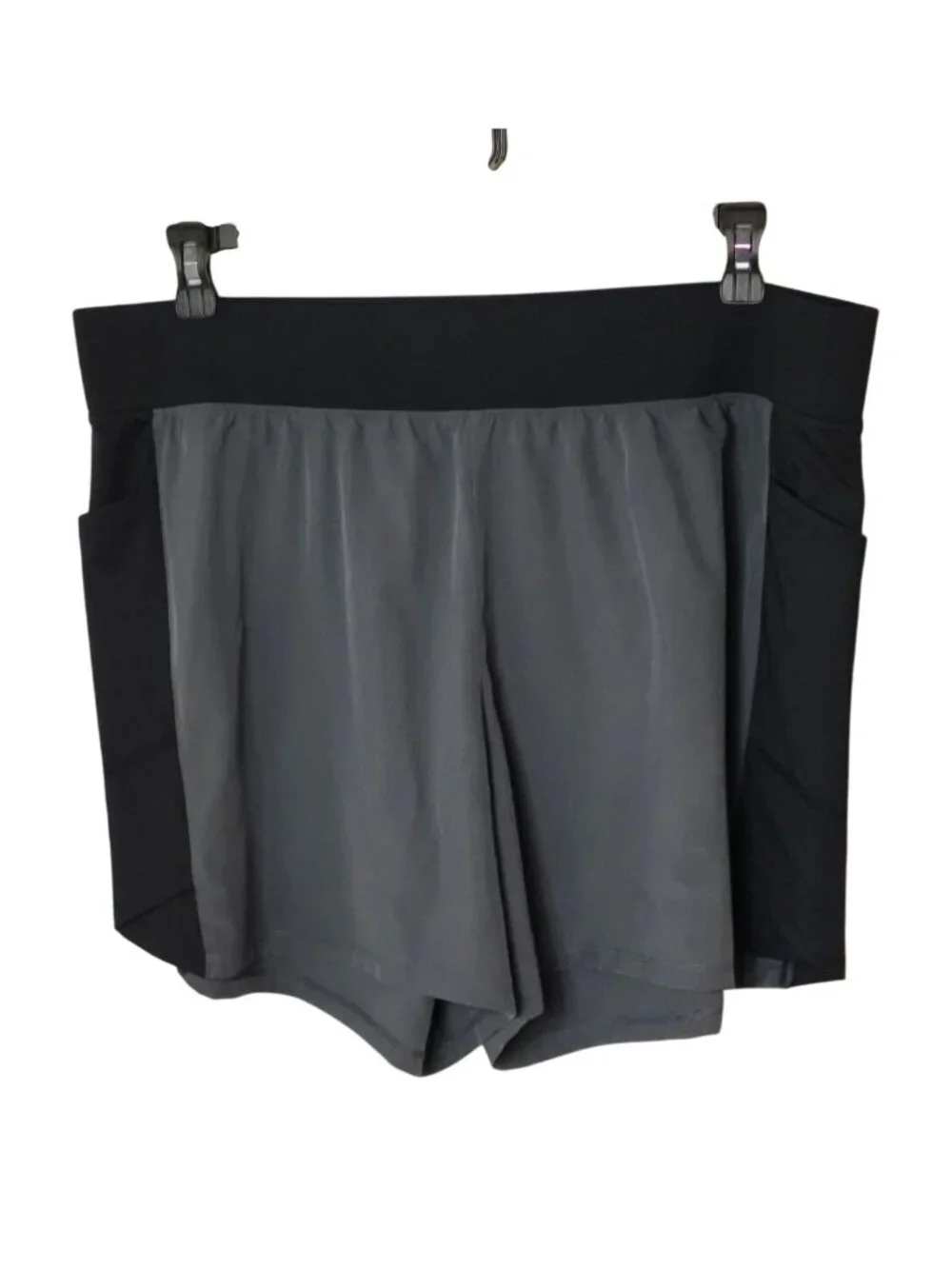 Tek Gear Womens 1X Active Shorts Black Gray Tummy Control DryTek Pockets Sporty - Picture 1 of 7